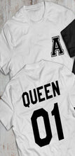 King Queen Tee Shirt Couple Matching Shirts for Lovers