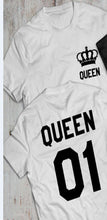 King Queen Tee Shirt Couple Matching Shirts for Lovers