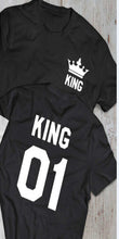 King Queen Tee Shirt Couple Matching Shirts for Lovers
