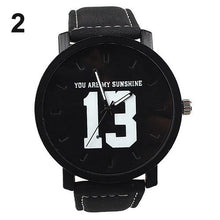 Men Women Couple Lover Numeral Dial Faux Leather Strap Quartz