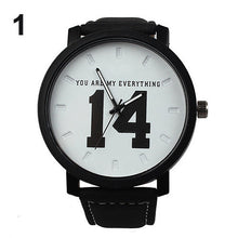 Men Women Couple Lover Numeral Dial Faux Leather Strap Quartz