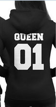 King Queen Hoodie Couple Pullover Sweatshirt Unisex Hoodies