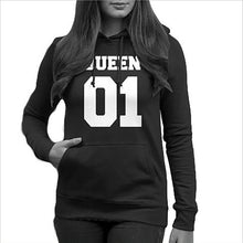 Hoodies KING Queen Print Harajuku Sweatshirts Lover Pullover for Man and Women