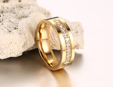 Stainless Steel Wedding Ring For Lovers 18K IP Gold Plated