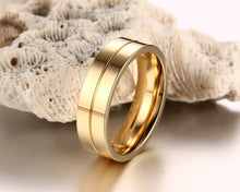 Stainless Steel Wedding Ring For Lovers 18K IP Gold Plated
