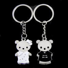 Couple Keychain Ring Men Silver Tone Lovers Keychain Women