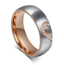 New Fashion Love Heart Couple Rings for Women Men