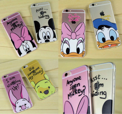 Donald Duck Cartoon Piglet Poof Bear Daisy Duck Lovers Couples Case