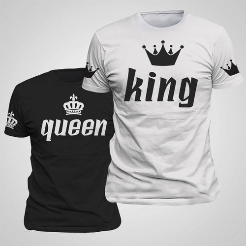 T Shirt Imperial Crown Printing Couple Clothes lovers