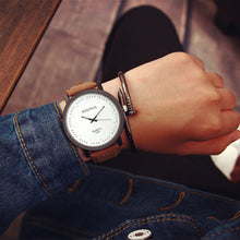 Big Steel Case Men women Couple Leather band Quartz