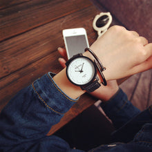 Big Steel Case Men women Couple Leather band Quartz