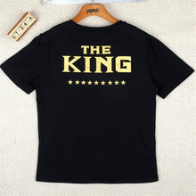 KING QUEEN Funny Letters Printed Couples T-Shirt