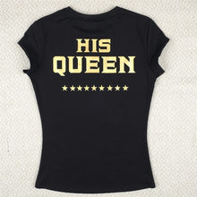 KING QUEEN Funny Letters Printed Couples T-Shirt