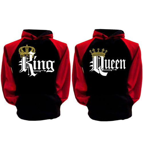 Long Sleeve Letters And Crown Pullover Raglan sleeve lovers Hoodie