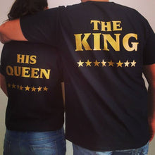Latest Valentine's Day Couple Clothes Short Sleeve Black King Queen