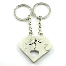 Heart Keychain Silver plated ring Lovers Gift