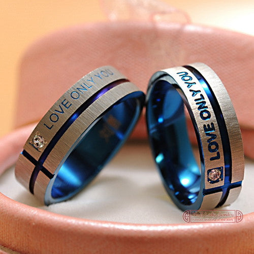 Stainless Steel Wedding Rings Band Korean Jewelry Couple Rings