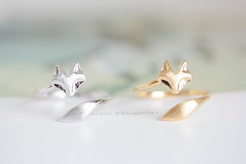 Jewelry Silver Ring High quality 18K Gold Plated Fire Fox