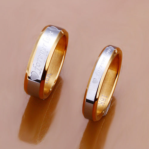 New CZ Wedding Rings for Women Men Gold Plated